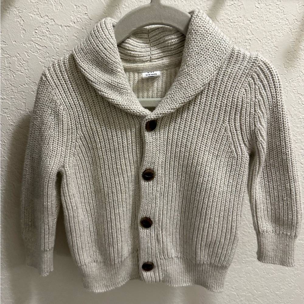 GAP Kids Cream Button-Up Cardigan Sweater